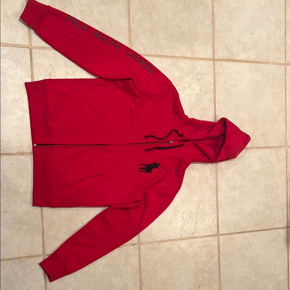 Ralph Lauren Red Hoodie with Black Logo